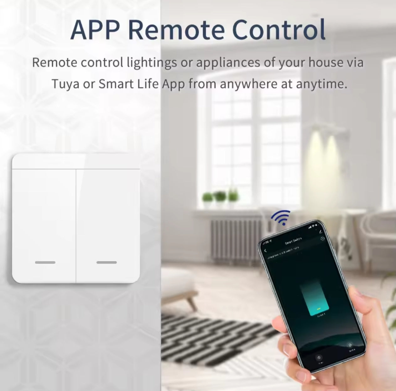 Tuya Smart WiFi Switch pour éclairage, sans fil Smart Life, commande vocale, fonctionne avec Alexa, Google Home