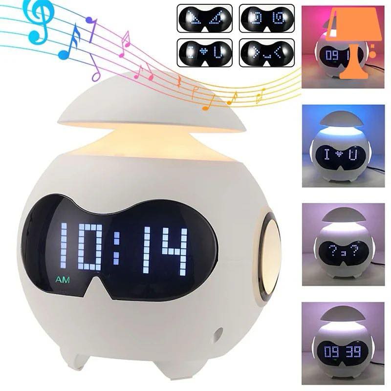 Réveils LED intelligents pour enfants, budgétaire, horloge, pixel, expression, étudiant