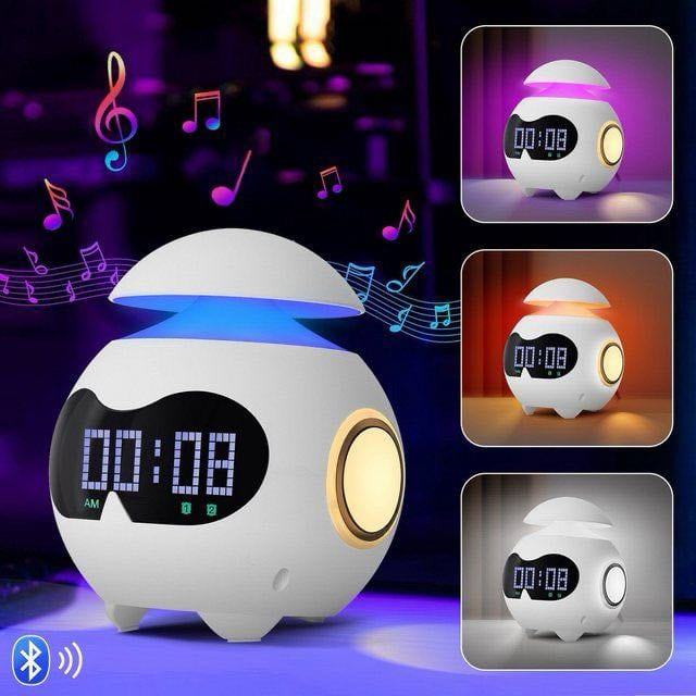 Réveils LED intelligents pour enfants, budgétaire, horloge, pixel, expression, étudiant